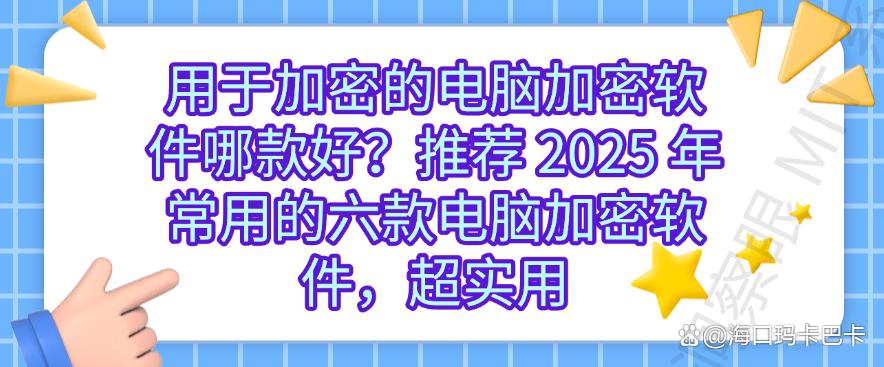 用于加密的电脑加密软件哪款好？推荐 2025 年常用的六款电脑加密软件！(图1)